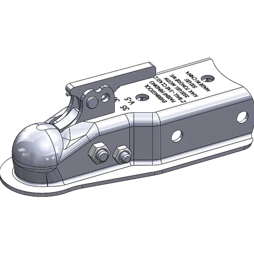 Ultra-Tow XTP Auto-Locking A-Frame Trailer Coupler - 3500 Lb Capacity, Fits 2" Ball & 2.5"W Channel